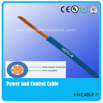 strand copper comductor pvc insulated H07V-R cable