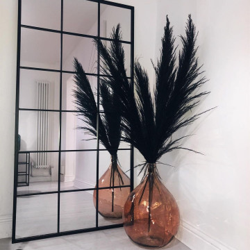 Dried Flower Arrangement: Large Pampas Grass Wall Flowers - Natural Fluffy Tall Pampas Decor Black Pampas Grass