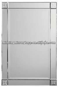 Beveled wall mirror, aluminum mirror, silver