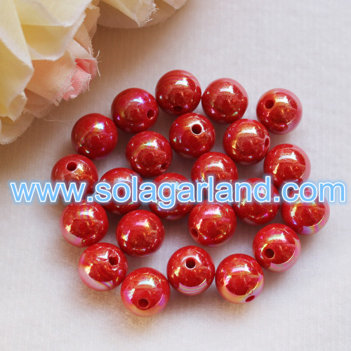 6/8/10/12/14 MM Acrylic Plastic Round AB Chunky Beads