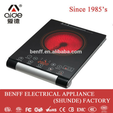 CB CE plastic housing electric infrared cooktop touch screen controller halogen cooker