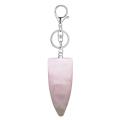 Bullet Forme Heury Point Point Clé Chain Quartz Crystal Stone Charme Bullet Anneau de balle