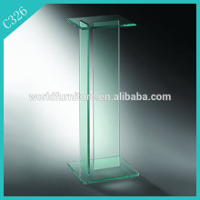 modern glass book stack end table side table
