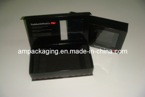 with EVA Foam Tableware Packaging Magnetic Black Paper Box