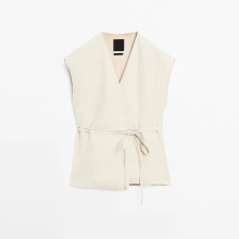 Women's pure linen cross suit vest