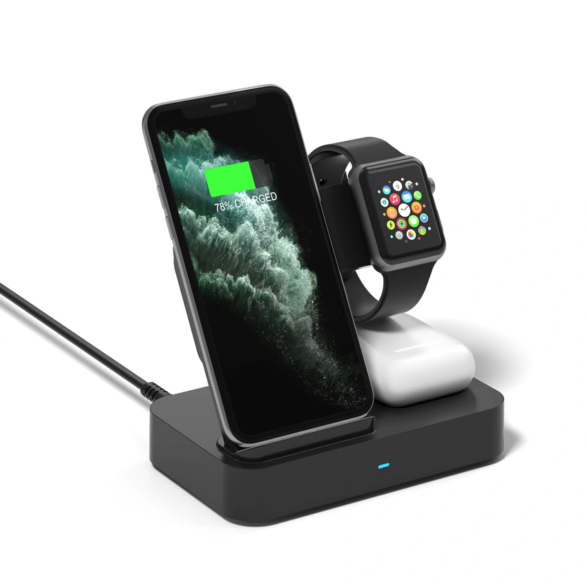 2020 New Coming Wireless Charger for Apple Watch Wireless Charger 3 in 1 Charging Station Without Display