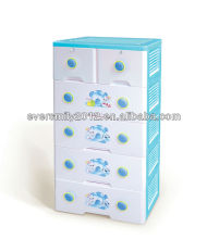 5 Layers Plastic Drawer Storage Chest With Key Lock