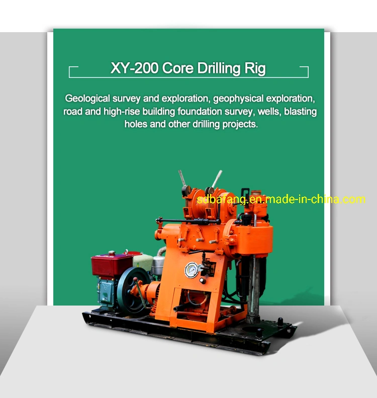 Xy-200 Water Well Core Drilling Rig/22HP Diesel Engine/ 15kw Electric Motor Power Drilling Machine