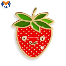 Lencana Pin Strawberi Buah Logo Tersuai Logam