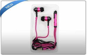 Metallic in ear zipper earphone , Wired earphones for compu