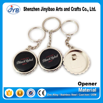 Metal tinplate material and keychain type custom print Beer Cown Caps keychains wholesale cheap