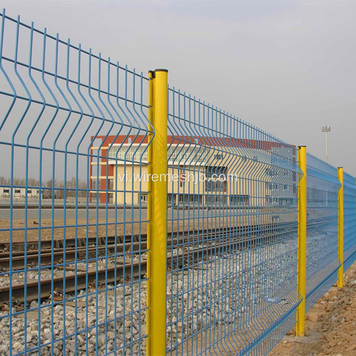 PVC tráng màu xanh hàn lưới hàng rào tấm