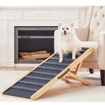 Factory Wholesale Solid Wooden Portable Adjustable Dog Climbing Folding Ladder