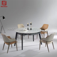 Strong Black Steel and White Ceramic Extendable Dining Table Set