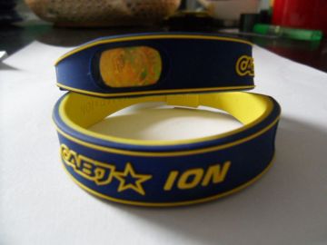White Silicone Energy Ion Braclets With Customized Size , Wristband