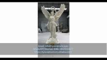 Frosted white fiberglass angel statue sculpture