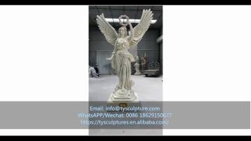 Frosted white fiberglass angel statue sculpture