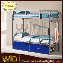 durable metal steel bunk bed with drawers