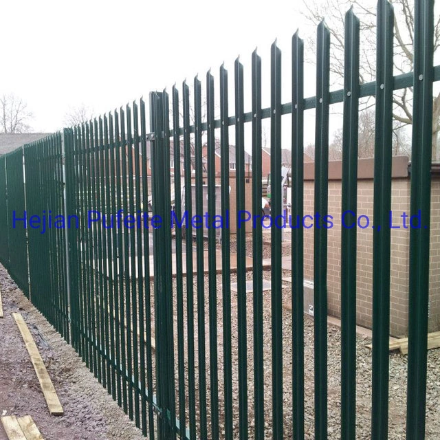 High Security 2.4m Triple Point Spear Straight Top W Pale Palisade Fencing