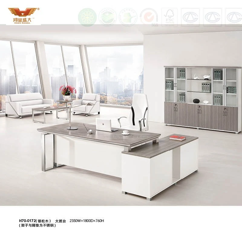 Contemporary L Shape Office Desk Office Table, Manager Executive Desk (H70-0172)