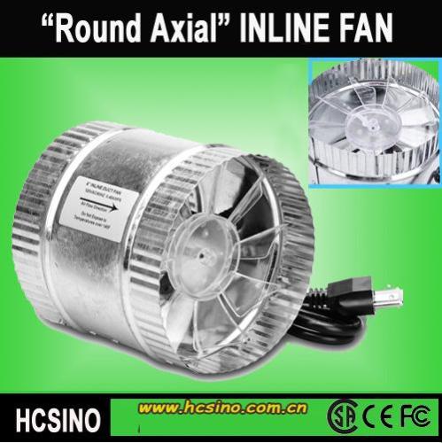 Hydroponics Inline Duct Ventilating Fan for Plant Greenhouses with Dual Crimped Ends -- 4" & 6"