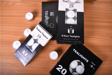 Straight-edged Cup White Pressed Tealight Candles