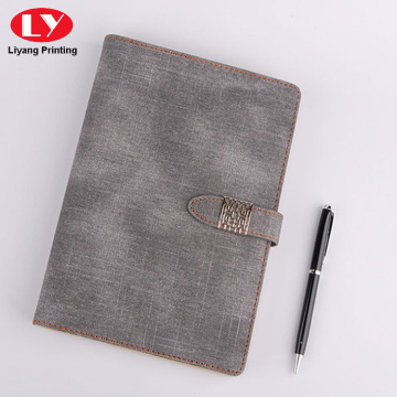 classic leather folder notebook with metal lock