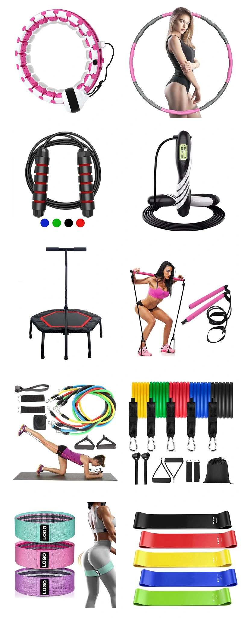 2021 Hot Amazon Hoola Hoops Plastic Smart Weighted Fitness Hula Hoop