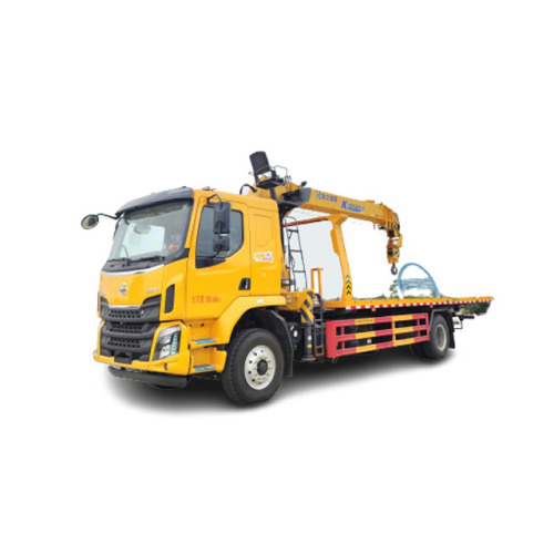 wrecker truck 4x2 flat bed with crane