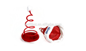 Red pressure spring plush santa hat for chrsitmas decoration