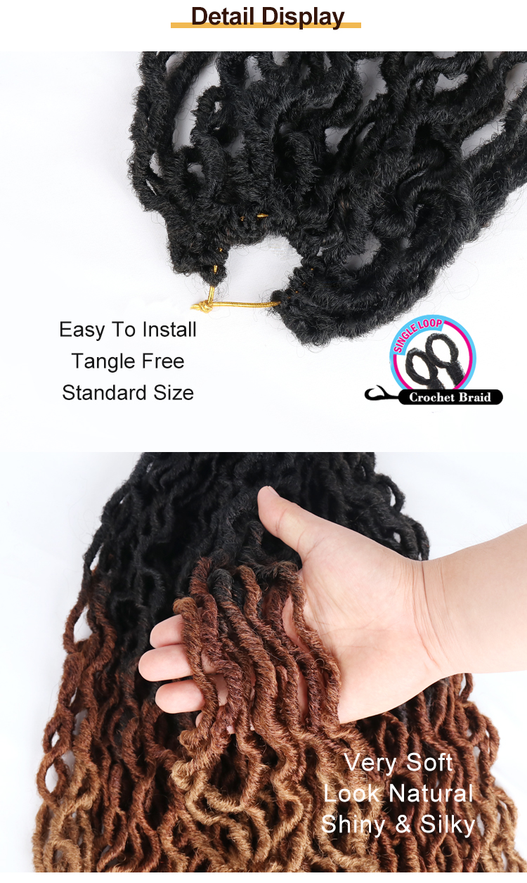 18 inch pre looped gypsy locs crochet braids hair extensions wholesale ot30 wavy gypsy river goddess locs  hair gypsy locs