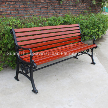 Outdoor cast iron and wood garden bench