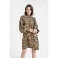 Shift Dress animal print Long Sleeve Casual Dress