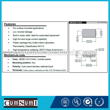 SMD package Zener Diode 1sma4758b