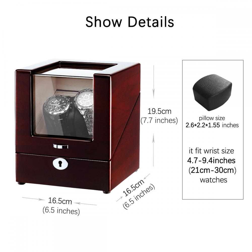 Ww 8116 Handmade Mahogany Single Watch Winder Size