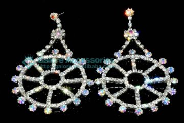 fashion flower wedding rhinestone necklace and earring set