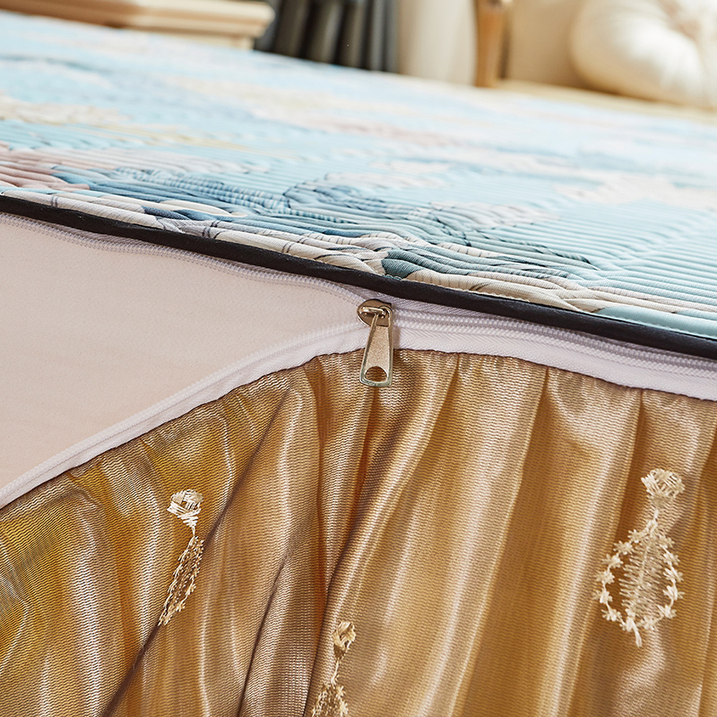 Borong Summer Latex Bedsheet Bedskirt Sets King
