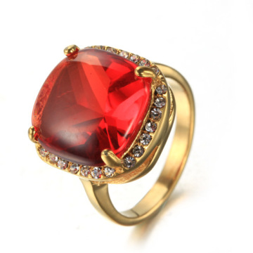Ladies Gold Cutting cz stone Gemstone ring