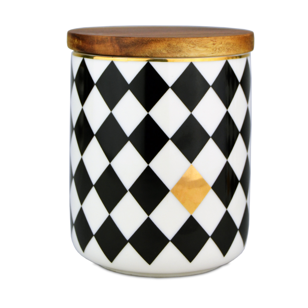 Black White Square Surface Ceramic Soy Wax Aroma Candles