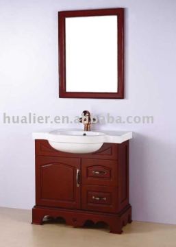 solid wood bathroom cabinet