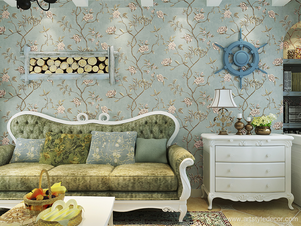 Mediterranean style non-woven wallpaper