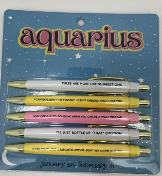 FEMA Gold Pen Set with Aquarius Theme