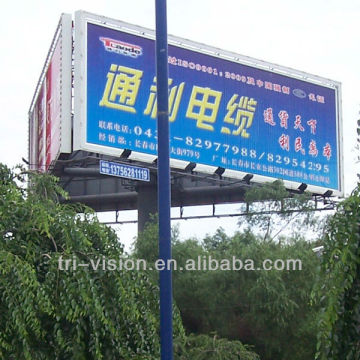 outdoor triangle prisma display advertising billboard with pole