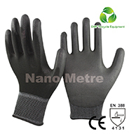 NMSAFETY white polyester PU protective work gloves