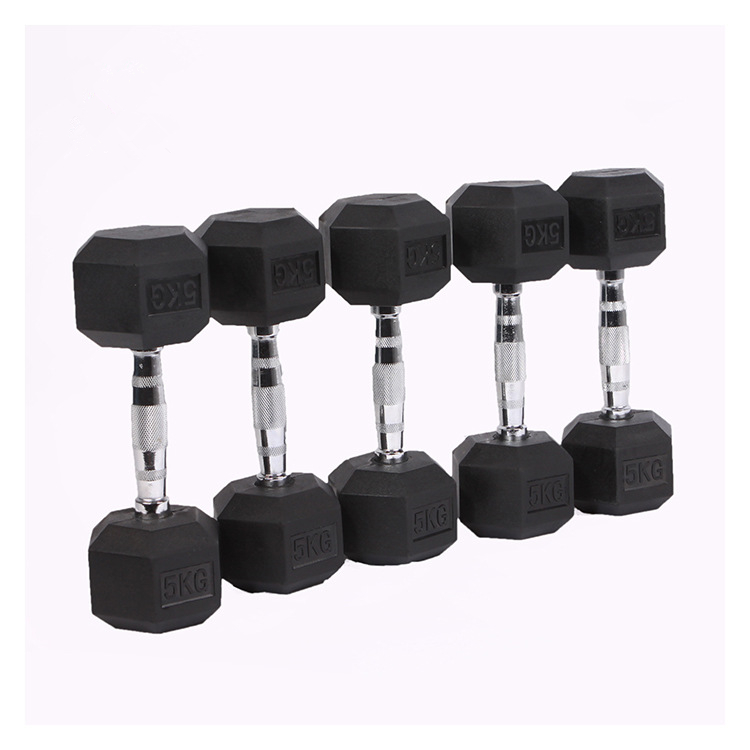 Wholesale gym sport custom iron steel grip weights hex rubber coated dumbbells set