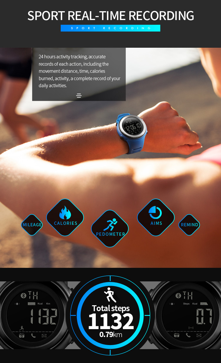 Trendy sport smart watch waterproof relojes inteligentes
