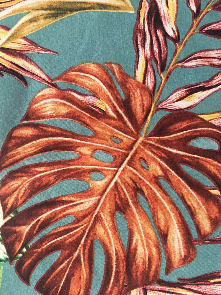 Tropical Design Rayon Poplin shuttle 45S Printing Fabric