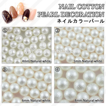 New Products Nail Arts Design Nail Decoration Off-White Cotton Shape Pearl False Pearl