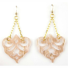Nude Acrylic heart drop earring