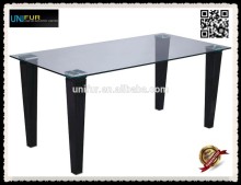 2015 new arrival rectangle glass table with PC base